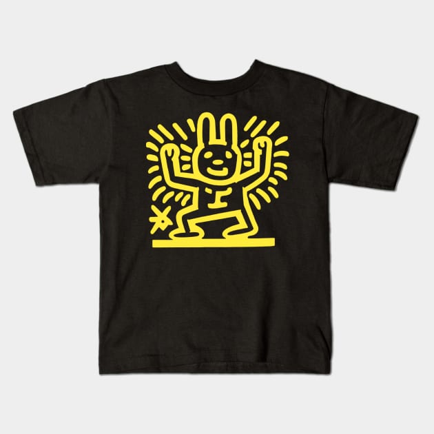 Funny Keith Haring, cat yoga Kids T-Shirt by Art ucef